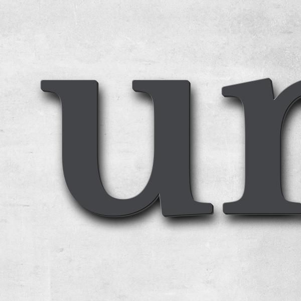 Schriftzug "unvergessen" in Schriftart "Serif", Edelstahl V2A pulverbeschichtet - hochwertig & wette