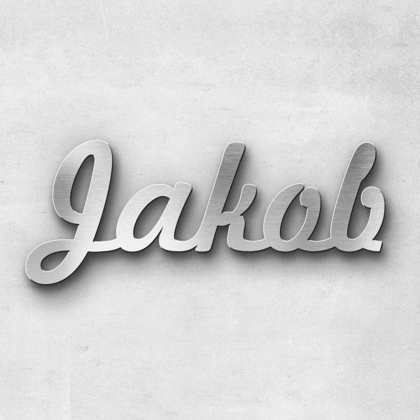 Schriftzug "Jakob", Breite: 9 cm, Schriftart: Lilly, Befestigung: Selbstklebend