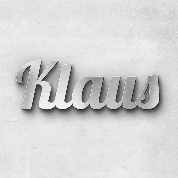 Schriftzug "Klaus", Breite: 11 cm, Schriftart: Lilly, Befestigung: Selbstklebend