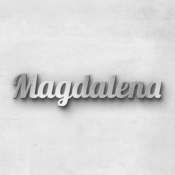 Schriftzug "Magdalena", Breite: 13 cm, Schriftart: Rockradio, Befestigung: Ohne