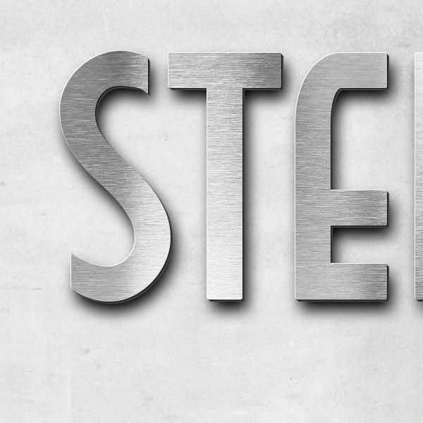 Schriftzug "Steinberg" in Schriftart "Style 25", Edelstahl V2A gebürstet - hochwertig & wetterbeständig