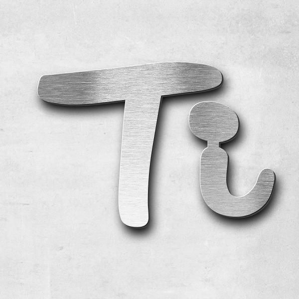 Lettering "Ti liv Glaz", stainless steel V2A brushed - high quality & weather resistant