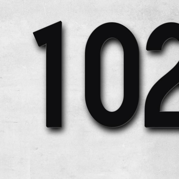 Lettering "102", stainless steel V2A powder-coated - high quality & weather resistant