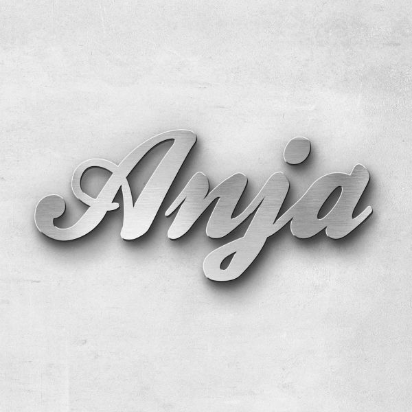 Schriftzug "Anja", Breite: 6 cm, Schriftart: Catdog, Befestigung: Selbstklebend