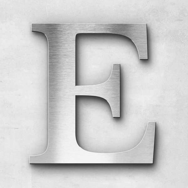 Edelstahlbuchstabe E groß - Serie Serif