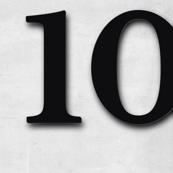 Lettering "102", stainless steel V2A powder-coated - high quality & weather resistant