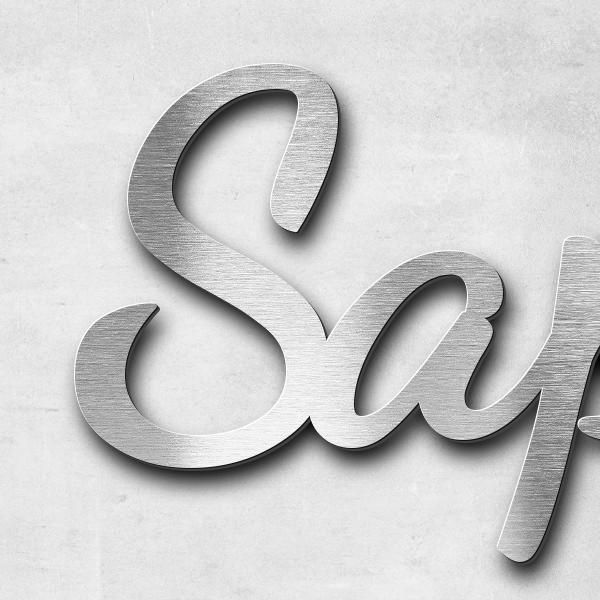 Lettering "Saperlipopotte", stainless steel V2A brushed - high quality & weather resistant