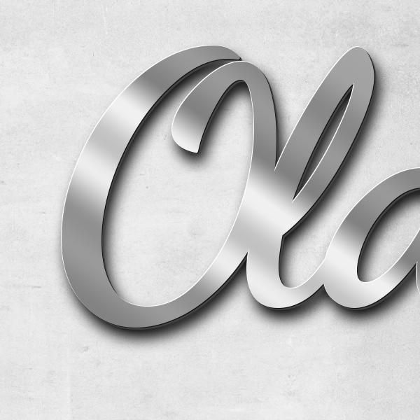 Schriftzug "OldLady" in Schriftart "Filigrano", Edelstahl V2A spiegelpoliert - hochwertig & wetterbe