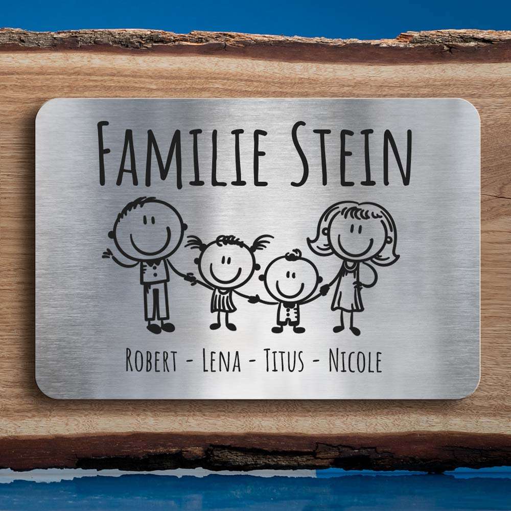 Personalisierbare Familien Türschilder rechteckig