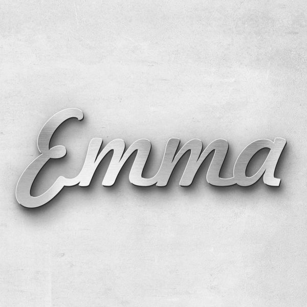 Schriftzug "Emma" Edelstahl gebürstet