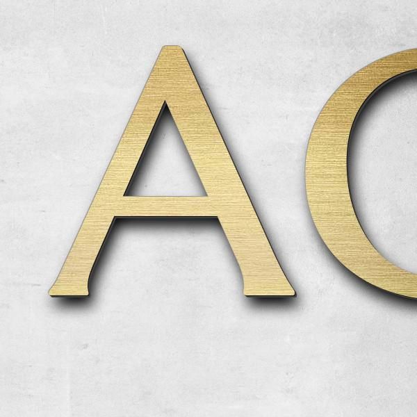 Lettering "AGNIES'K", acrylic plastic in Aspect laiton brushed - high quality & weather resistant