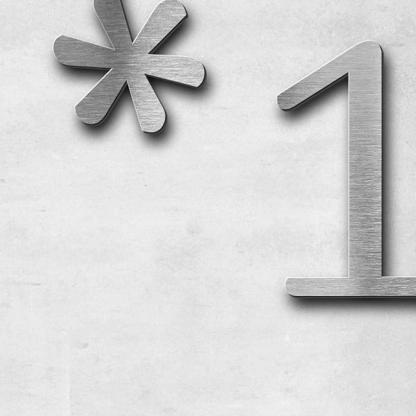 Schriftzug "*1963 ✝2022" in Schriftart "Autumna", Edelstahl V2A gebürstet - hochwertig & wetterbestä