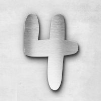 Vorschau: Hausnummer 4 Edelstahl - Serie Darius Vorschau: Hausnummer 4 Edelstahl - Serie Darius