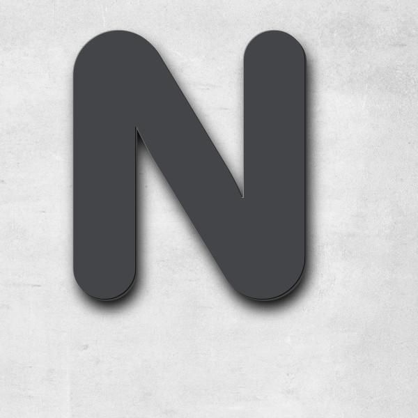 Schriftzug "N 54°0'19.212"" in Schriftart "Classic", Edelstahl V2A pulverbeschichtet - hochwertig &