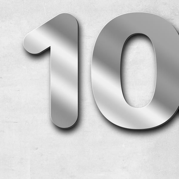 Schriftzug "10.11.2024" in Schriftart "Classic", Edelstahl V2A spiegelpoliert - hochwertig & wetterb