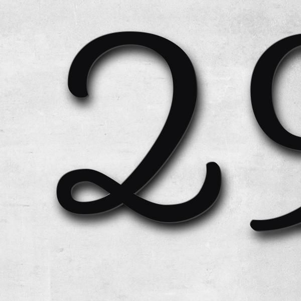 Lettering "29", stainless steel V2A powder-coated - high quality & weather resistant