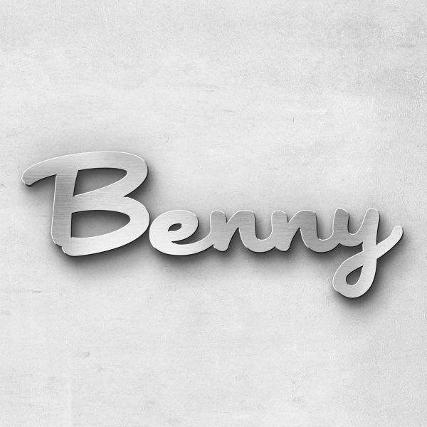 Schriftzug "Benny", Breite: 8 cm, Schriftart: Scriptic, Befestigung: Selbstklebend