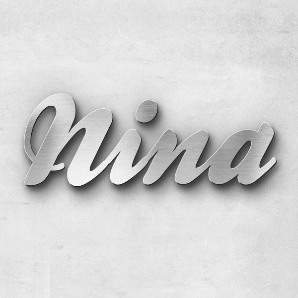 Schriftzug "Nina", Breite: 7 cm, Schriftart: Scriptic, Befestigung: Selbstklebend