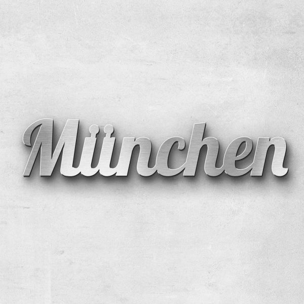 Schriftzug "München" Edelstahl gebürstet