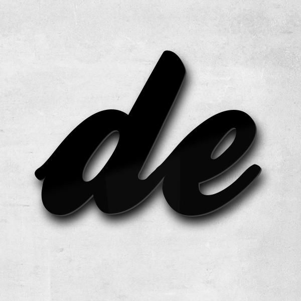 Lettering "de Fernand", acrylic plastic noir, shiny - high quality & weather resistant