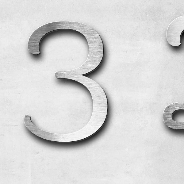 Schriftzug "3 Zinnen" in Schriftart "Autumna", Edelstahl V2A gebürstet - hochwertig & wetterbeständi