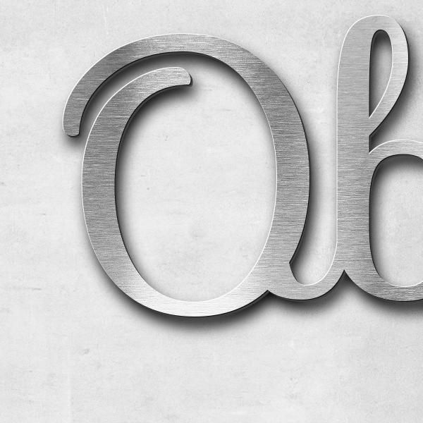 Schriftzug "Oberer Kaiserweg" in Schriftart "Autumna", Edelstahl V2A gebürstet - hochwertig & wetter