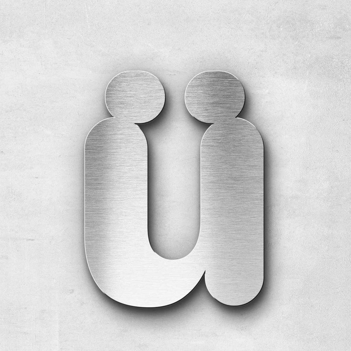 Edelstahlbuchstabe ü klein Edelstahl gebürstet Serie Classic