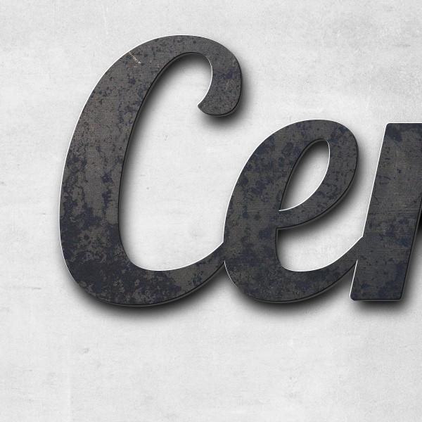 Lettering "Centre de Formation", corten steel untreated - high quality & weather resistant