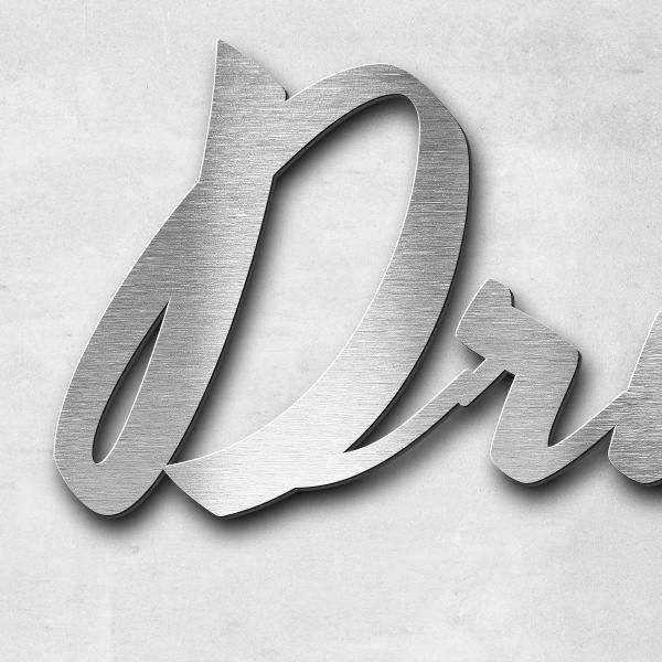 Lettering "Drigo V", stainless steel V2A brushed - high quality & weather resistant