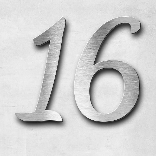 Lettering "16 Ter", stainless steel V2A brushed - high quality & weather resistant
