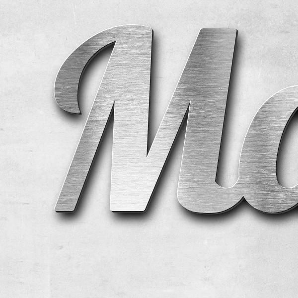 Schriftzug "Maria-Luise" in Schriftart "Catdog", Edelstahl V2A gebürstet - hochwertig & wetterbestän