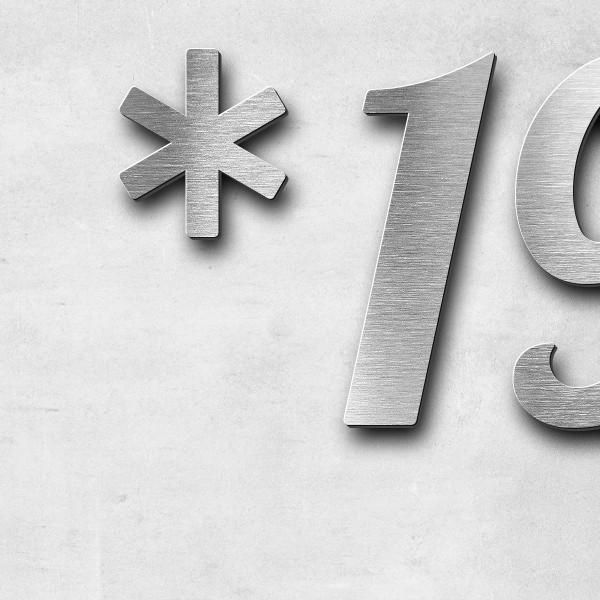 Schriftzug "*1963 ✝2022" in Schriftart "Catdog", Edelstahl V2A gebürstet - hochwertig & wetterbestä