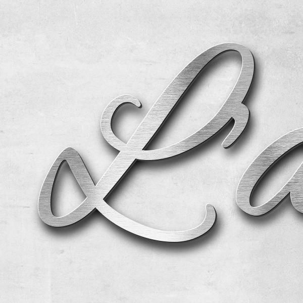 Lettering "L'atelier", stainless steel V2A brushed - high quality & weather resistant