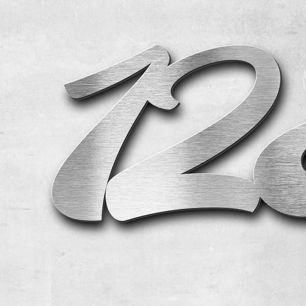 Lettering "128 132 A B", stainless steel V2A brushed - high quality & weather resistant