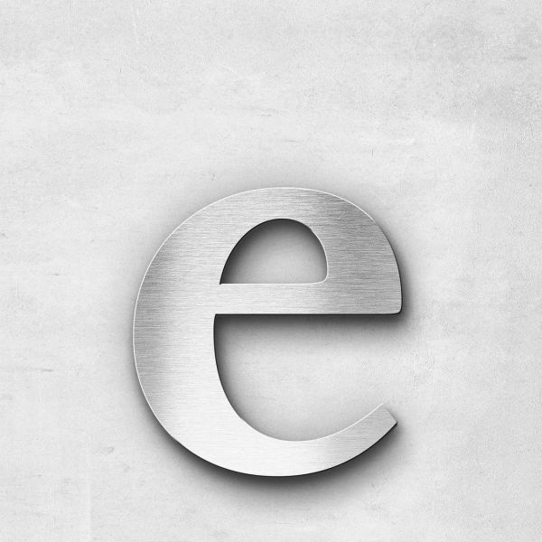 Edelstahlbuchstabe e klein - Serie Serif