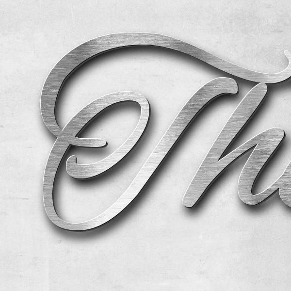 Schriftzug "The Koschel" in Schriftart "Jessari", Edelstahl V2A gebürstet - hochwertig & wetterbestä