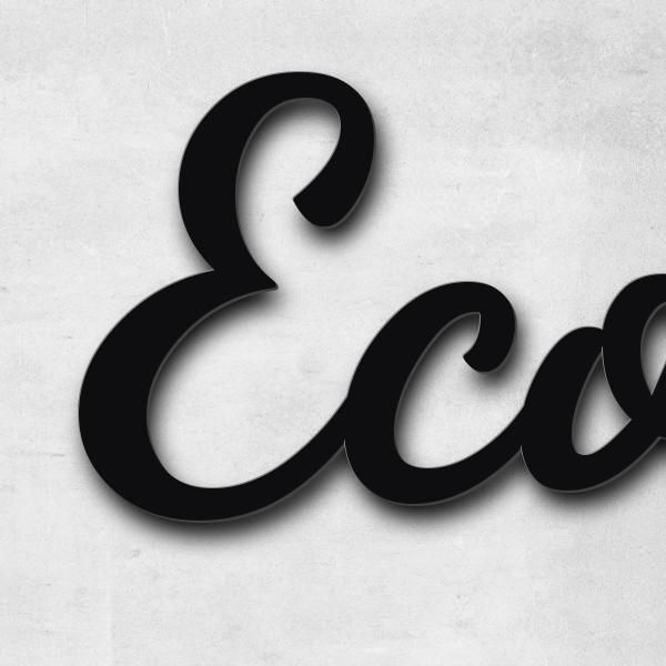 Lettering "Ecole", stainless steel V2A powder-coated - high quality & weather resistant