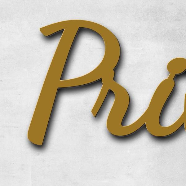 Schriftzug "Privatbankiers seit 1818" in Schriftart "Filigrano", Edelstahl V2A pulverbeschichtet - h