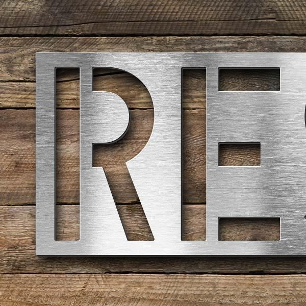 Lettering "residence privee", stainless steel V2A brushed - high quality & weather resistant