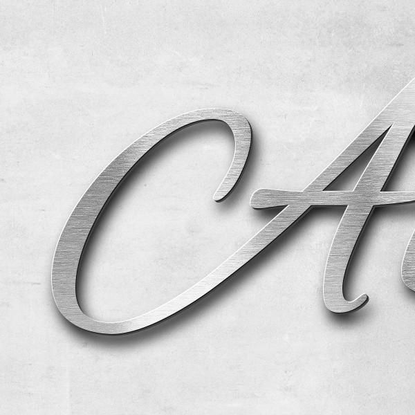 Schriftzug "Alt-Rosenthal" in Schriftart "Jessari", Edelstahl V2A gebürstet - hochwertig & wetterbes