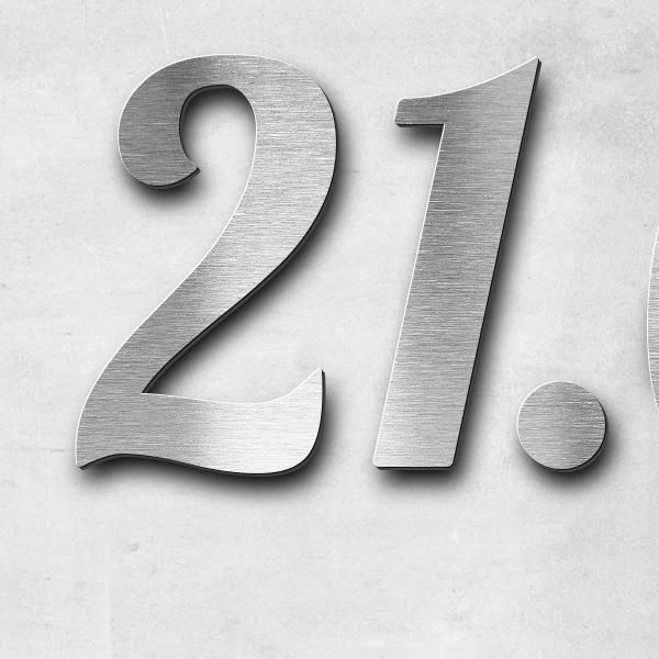 Schriftzug "21.04.1949 - 11.12.2022" in Schriftart "Catdog", Edelstahl V2A gebürstet - hochwertig &