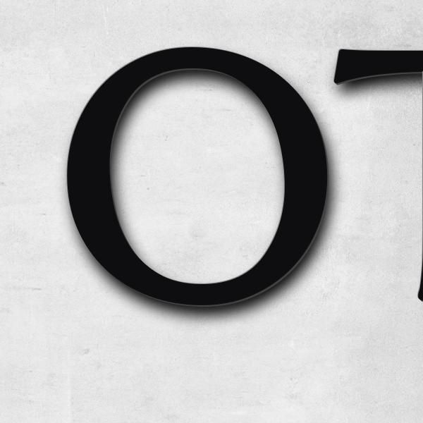 Schriftzug "OTTO SCHÄFER" in Schriftart "Eternitas", Edelstahl V2A pulverbeschichtet - hochwertig &