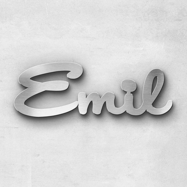 Schriftzug "EMIL", Breite: 8 cm, Schriftart: Capital, Befestigung: Selbstklebend