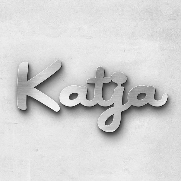 Schriftzug "Katja", Breite: 20 cm, Schriftart: Scriptus, Befestigung: Selbstklebend