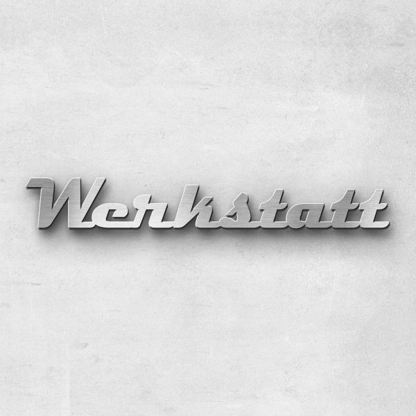 Schriftzug "Werkstatt", Breite: 40 cm, Schriftart: Capital, Befestigung: Selbstklebend