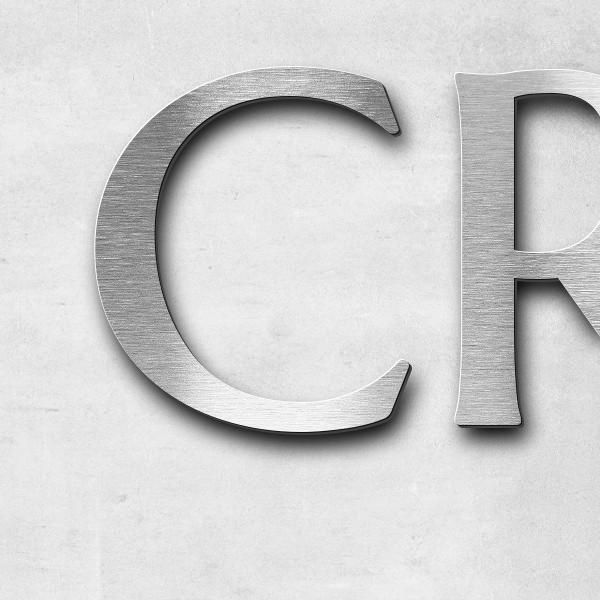 Lettering "CRISCAT 5", stainless steel V4A brushed - high quality & weather resistant