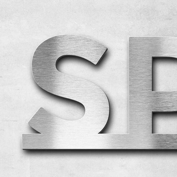 Schriftzug "Speicherhaus" in Schriftart "Baseline", Edelstahl V2A gebürstet - hochwertig & wetterbes