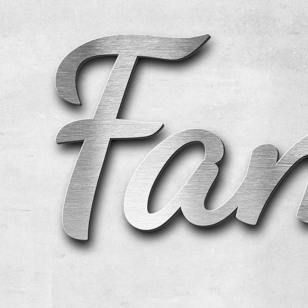 Lettering "Famille Auder", stainless steel V2A brushed - high quality & weather resistant