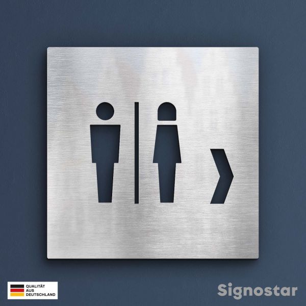 WC Schild Edelstahl - Damen & Herren rechts