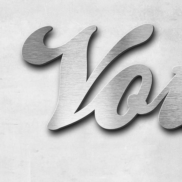 Lettering "Votre texte", stainless steel V2A brushed - high quality & weather resistant